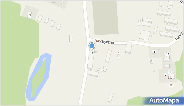 Długie, Turystyczna, 8, mapa Długie