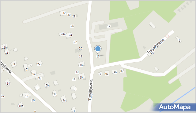 Dobczyce, Turystyczna, 13, mapa Dobczyce