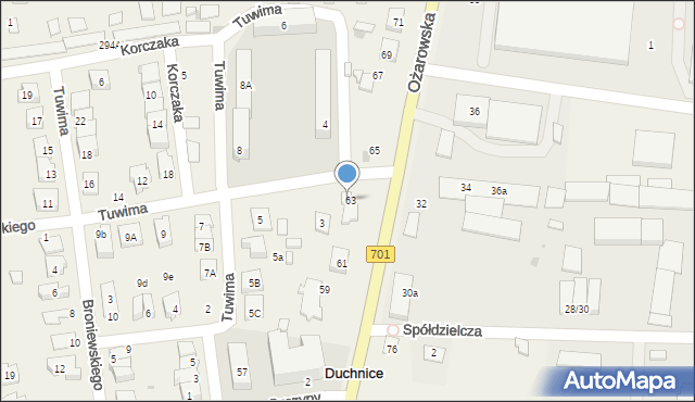 Duchnice, Tuwima Juliana, 1, mapa Duchnice