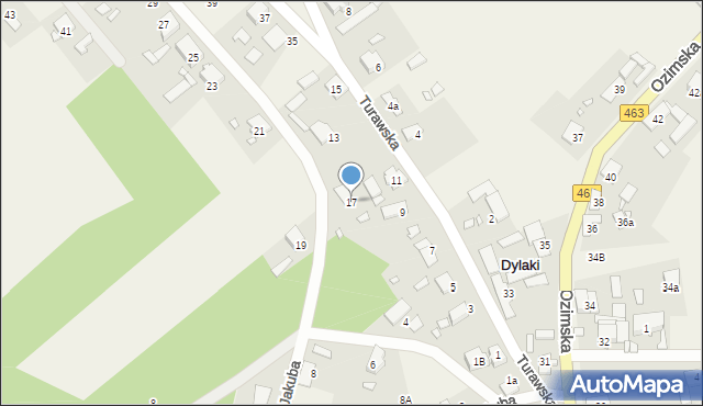 Dylaki, Turawska, 17, mapa Dylaki