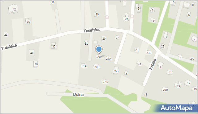 Gąsiorowo, Tusińska, 29A, mapa Gąsiorowo