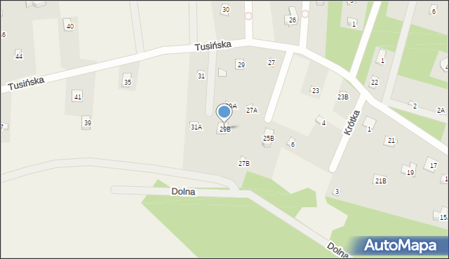 Gąsiorowo, Tusińska, 29B, mapa Gąsiorowo