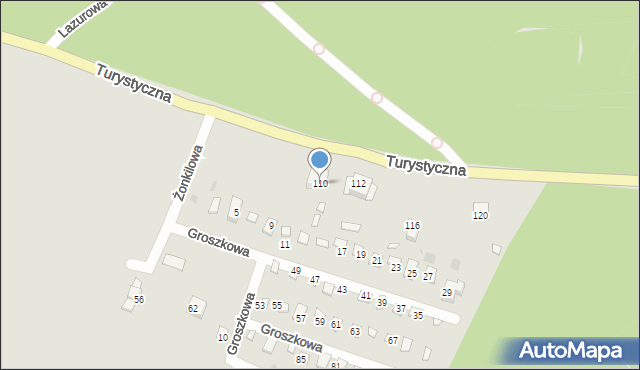 Gdańsk, Turystyczna, 110, mapa Gdańska