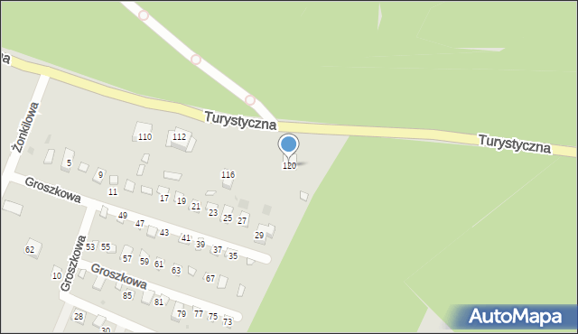 Gdańsk, Turystyczna, 120, mapa Gdańska