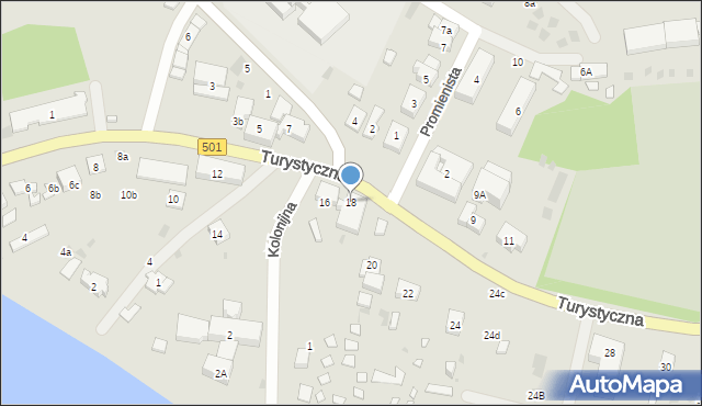 Gdańsk, Turystyczna, 18, mapa Gdańska