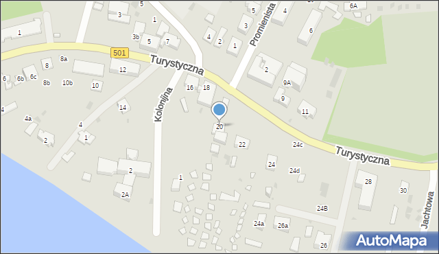 Gdańsk, Turystyczna, 20, mapa Gdańska