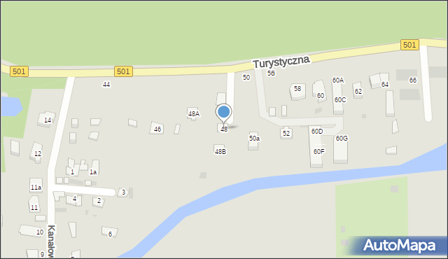 Gdańsk, Turystyczna, 48, mapa Gdańska