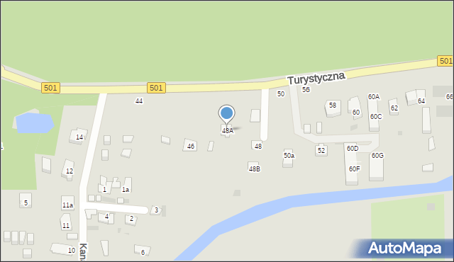 Gdańsk, Turystyczna, 48A, mapa Gdańska