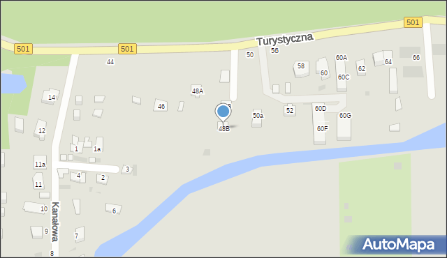 Gdańsk, Turystyczna, 48B, mapa Gdańska