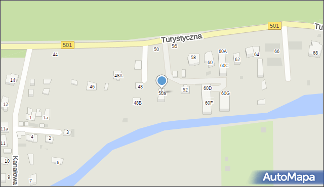 Gdańsk, Turystyczna, 50a, mapa Gdańska