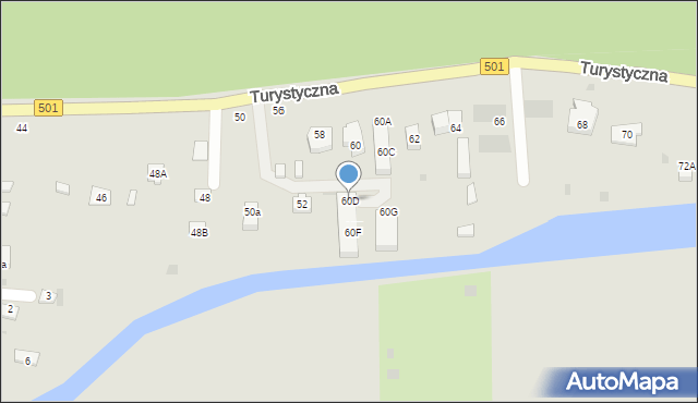 Gdańsk, Turystyczna, 60D, mapa Gdańska