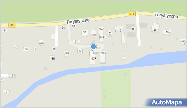 Gdańsk, Turystyczna, 60E, mapa Gdańska