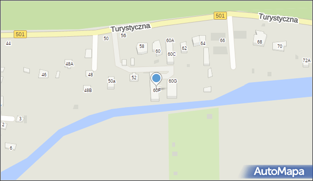 Gdańsk, Turystyczna, 60F, mapa Gdańska