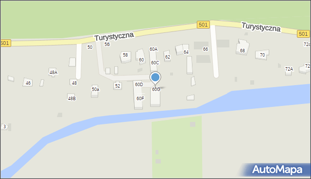 Gdańsk, Turystyczna, 60G, mapa Gdańska