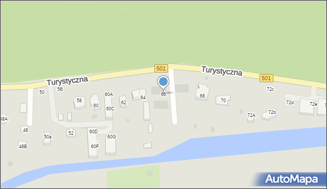 Gdańsk, Turystyczna, 66, mapa Gdańska