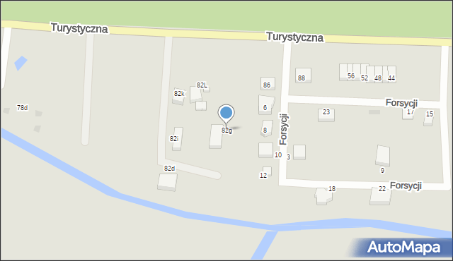 Gdańsk, Turystyczna, 82g, mapa Gdańska