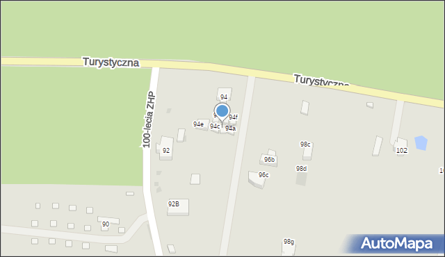 Gdańsk, Turystyczna, 94b, mapa Gdańska