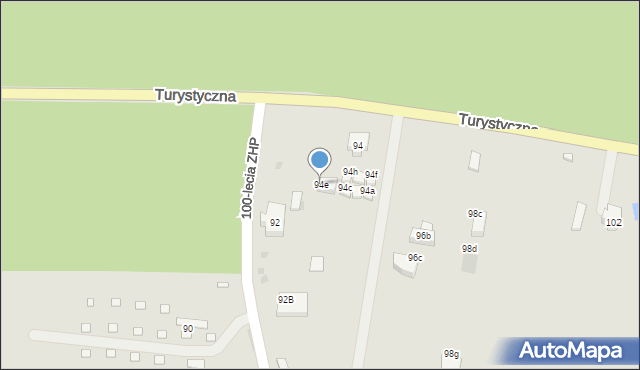 Gdańsk, Turystyczna, 94e, mapa Gdańska