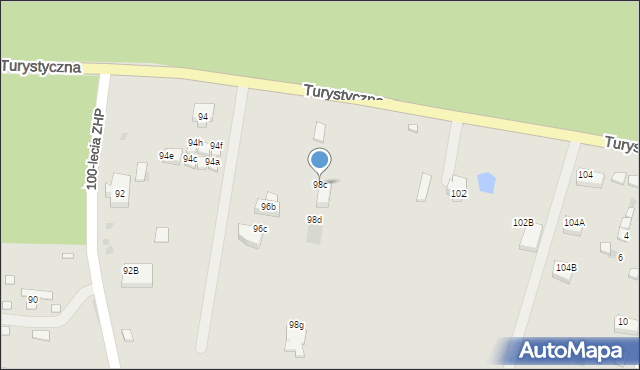 Gdańsk, Turystyczna, 98c, mapa Gdańska