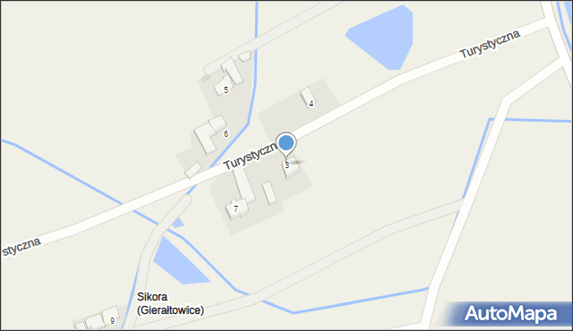 Gierałtowice, Turystyczna, 3, mapa Gierałtowice