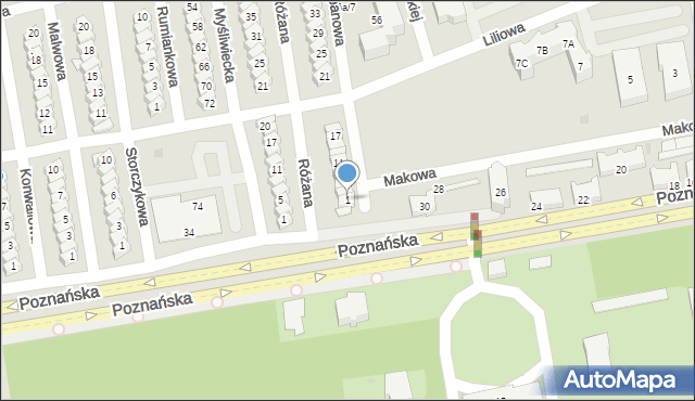 Gniezno, Tulipanowa, 1, mapa Gniezna