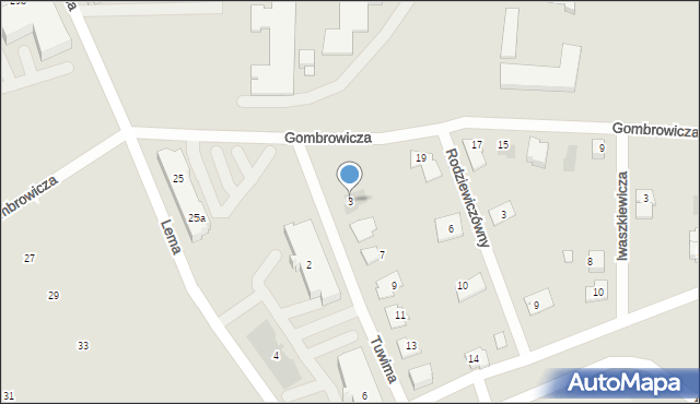 Gniezno, Tuwima Juliana, 3, mapa Gniezna