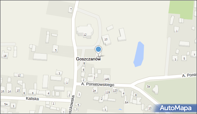 Goszczanów, Turecka, 10a, mapa Goszczanów