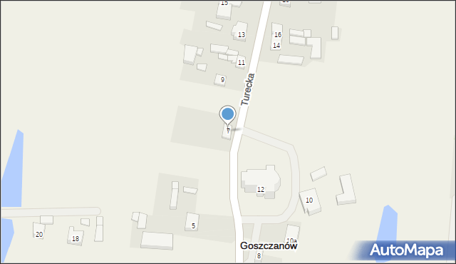 Goszczanów, Turecka, 7, mapa Goszczanów