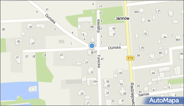 Janinów, Turecka, 35, mapa Janinów