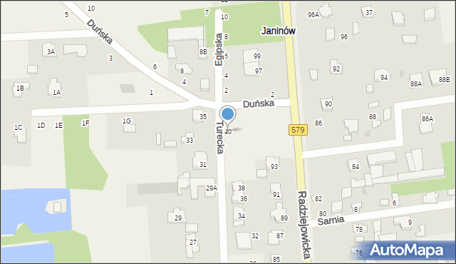 Janinów, Turecka, 40, mapa Janinów