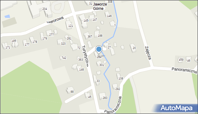 Jaworze, Turystyczna, 284, mapa Jaworze