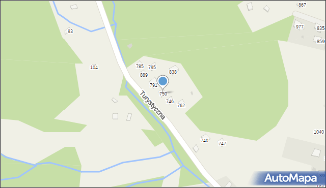 Kamesznica, Turystyczna, 750, mapa Kamesznica