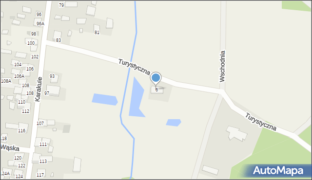 Karakule, Turystyczna, 6, mapa Karakule