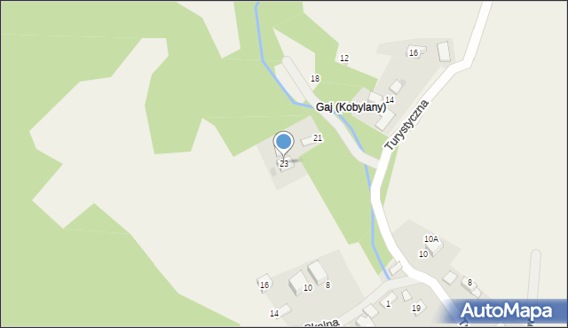 Kobylany, Turystyczna, 23, mapa Kobylany