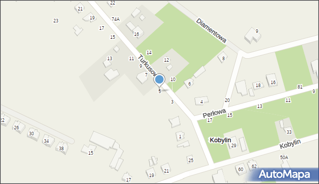 Kobylin, Turkusowa, 5, mapa Kobylin