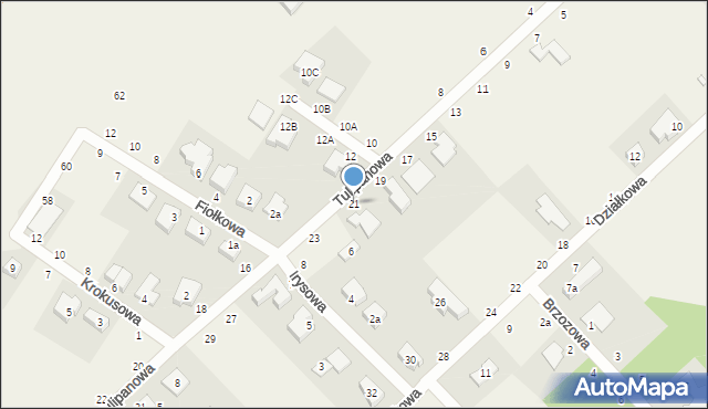 Kobylniki, Tulipanowa, 21, mapa Kobylniki