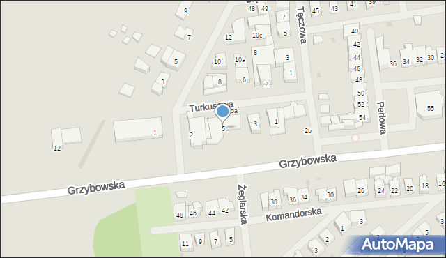 Kołobrzeg, Turkusowa, 5, mapa Kołobrzegu