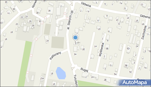 Komorów, Turystyczna, 3, mapa Komorów