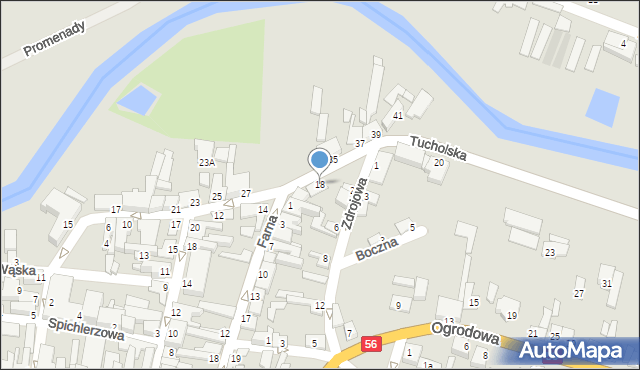 Koronowo, Tucholska, 18, mapa Koronowo