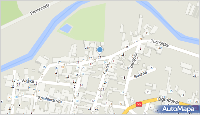 Koronowo, Tucholska, 27, mapa Koronowo