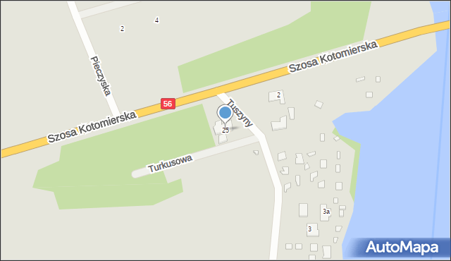 Koronowo, Tuszyny, 25, mapa Koronowo