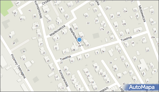 Kościerzyna, Tuwima Juliana, 2d, mapa Kościerzyna