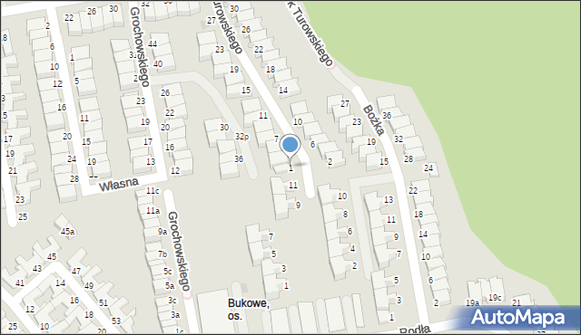 Koszalin, Turowskiego Władysława, 1, mapa Koszalina