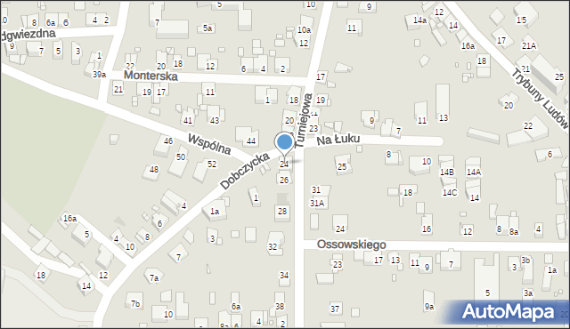 Kraków, Turniejowa, 24, mapa Krakowa