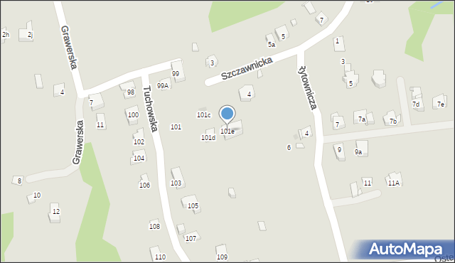 Kraków, Tuchowska, 101e, mapa Krakowa