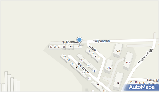 Kręczki, Tulipanowa, 17, mapa Kręczki