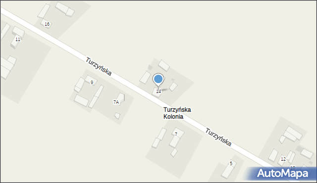 Królikowo, Turzyńska, 14, mapa Królikowo