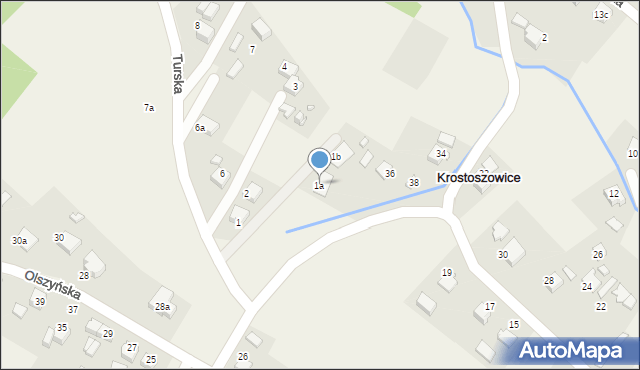 Krostoszowice, Turska, 1a, mapa Krostoszowice