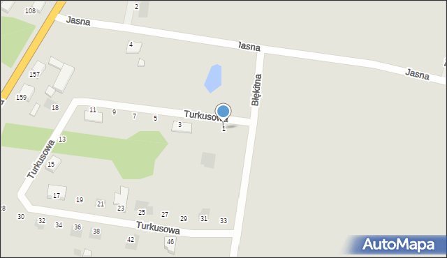 Krotoszyn, Turkusowa, 1, mapa Krotoszyna