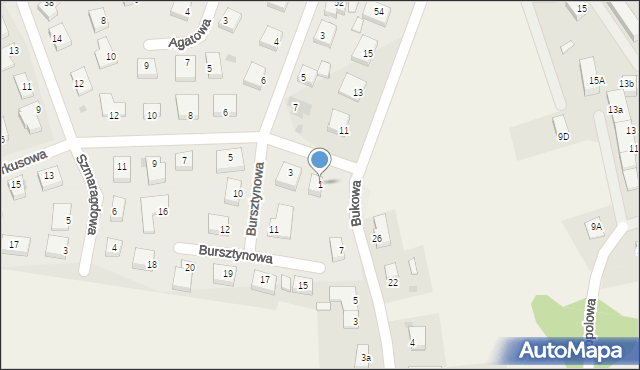 Kruszyn, Turkusowa, 1, mapa Kruszyn